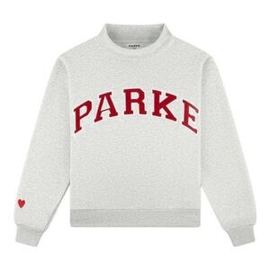 PARKE Gray Mockneck Sweatshirt with Red Accents